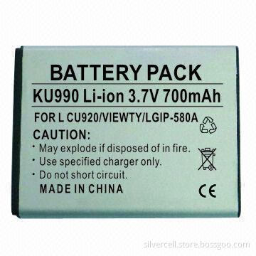 Mobile Phone Extended Battery, Cover for LG KU990, with 700mAh Capacity